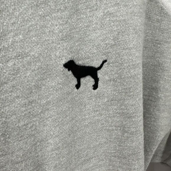 Victoria's Secret Sweatshirt Womens XS Gray LOVE PINK Pullover Floral Oversize - Picture 4 of 7